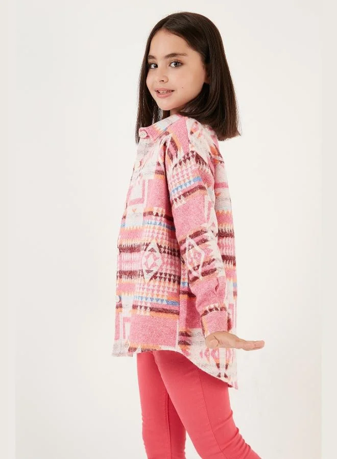 Lela Lela Ethnic Patterned Winter Lumberjack Shirt for Girls SHIRT CF24W81785